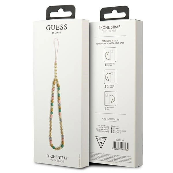 Guess pendant GUSTFLWP Phone Strap pink/pink Heishi Beads_2