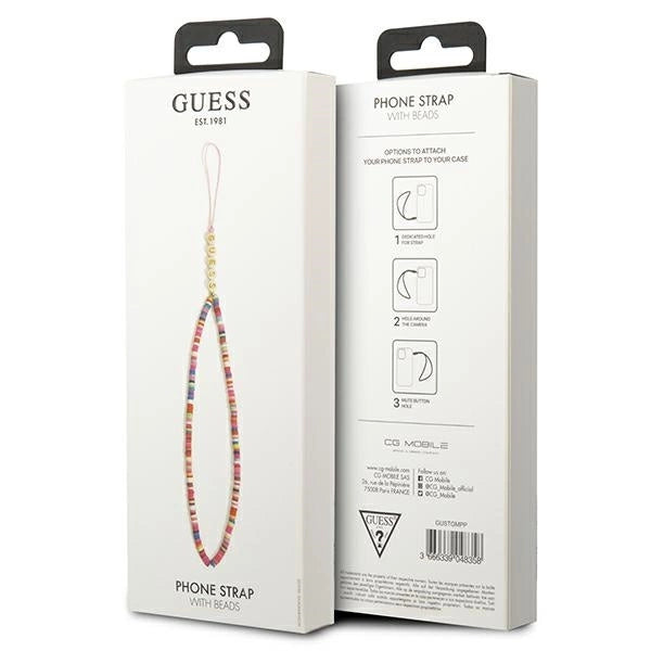 Guess pendant GUSTGMPP Phone Strap multicolor pink/multicolor pink Heishi Beads_2