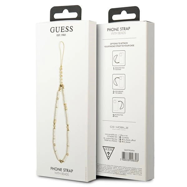 Guess pendant GUSTPEAW Phone Strap white/white Heishi Beads_2