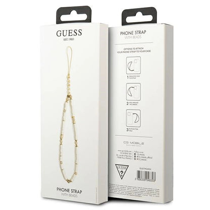 Guess pendant GUSTPEAW Phone Strap white/white Heishi Beads_2