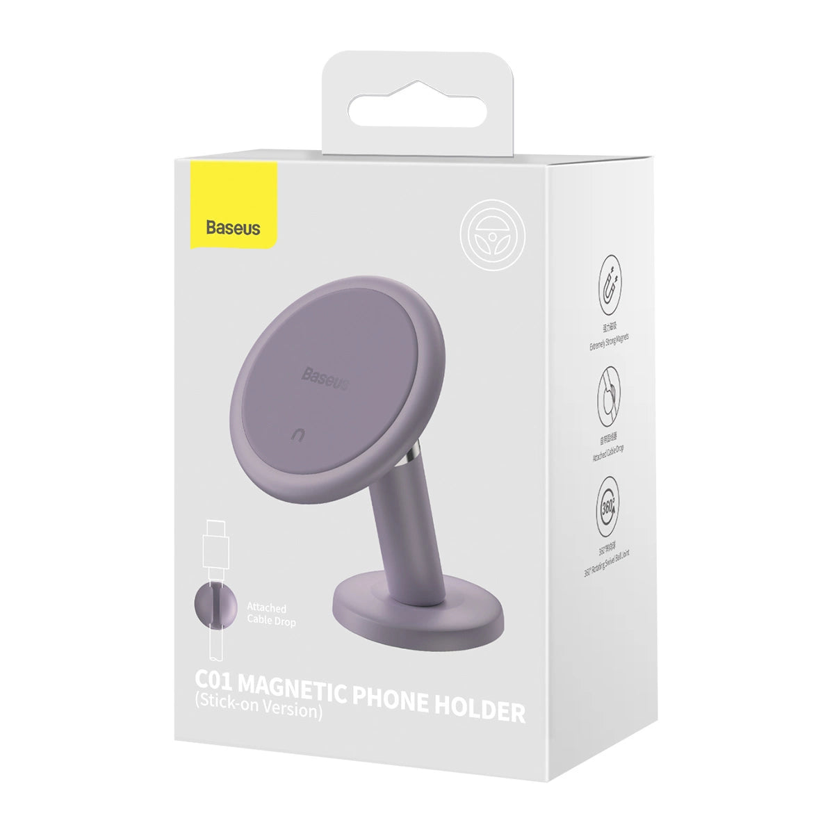 Baseus C01 magnetic car phone holder for the dashboard purple (SUCC000005)_4