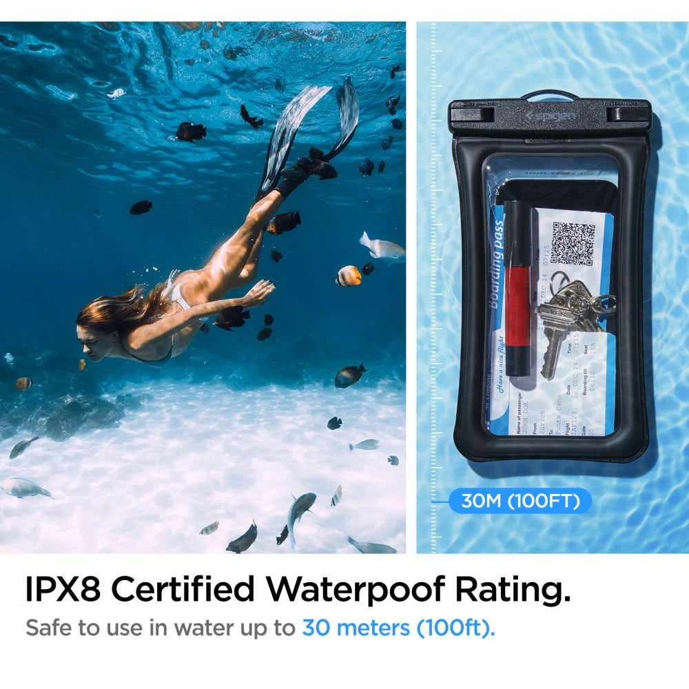 Spigen Aqua Shield A610 Case Waterproof Floating on Water - Black 2 pcs._7