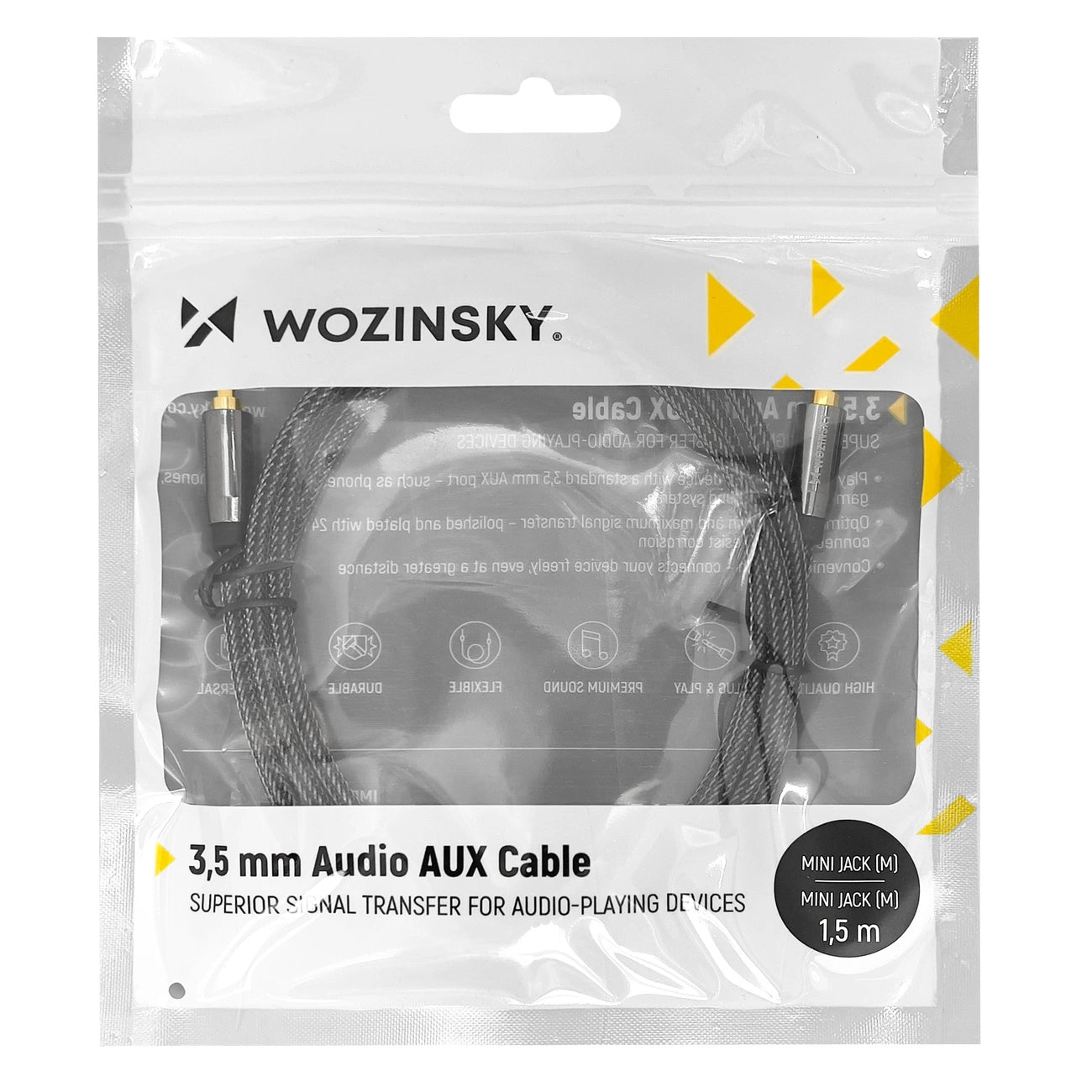 Wozinsky universal mini jack cable 2x AUX cable 3 m black_5