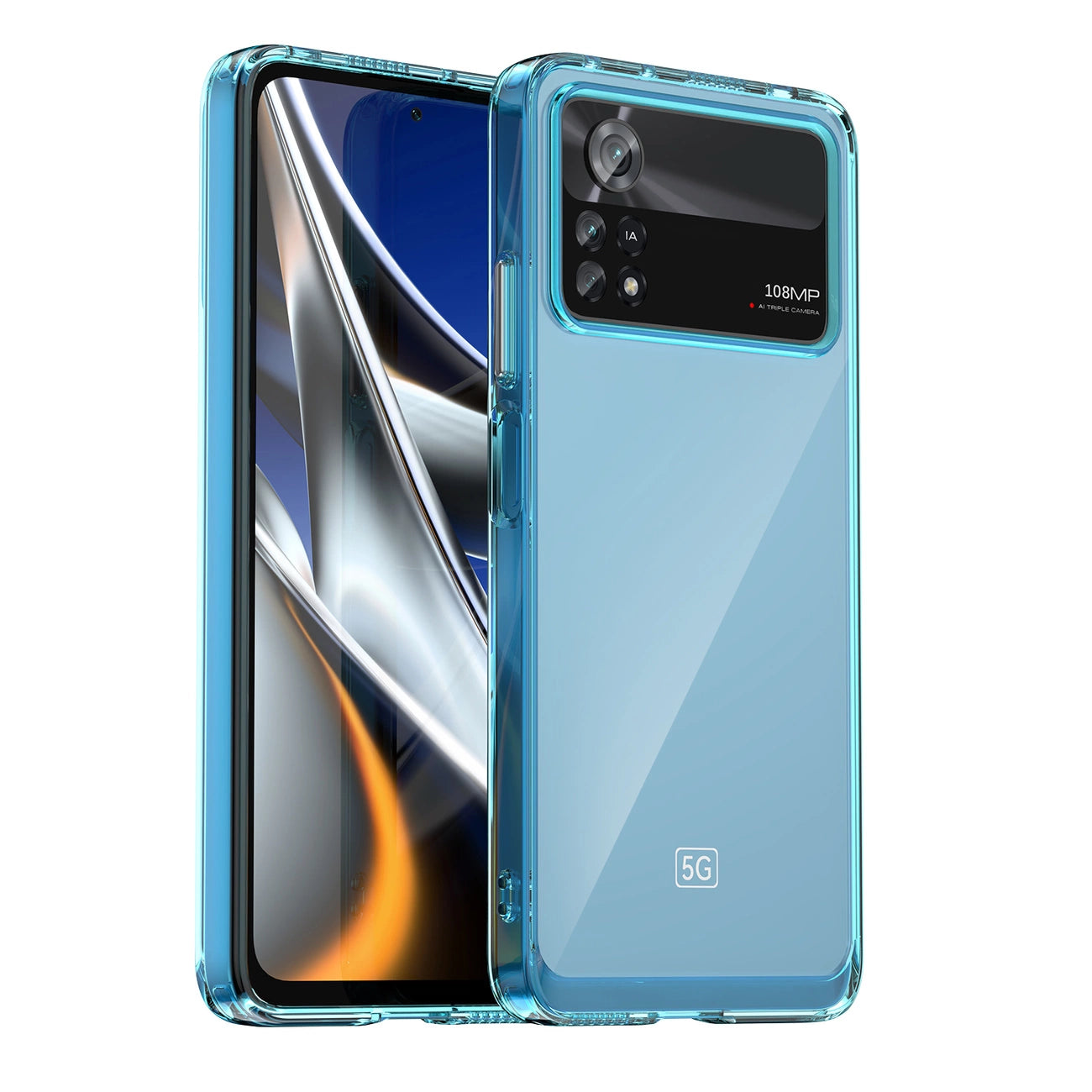 Outer Space Case for Xiaomi Poco X4 Pro 5G cover with a flexible frame blue_10