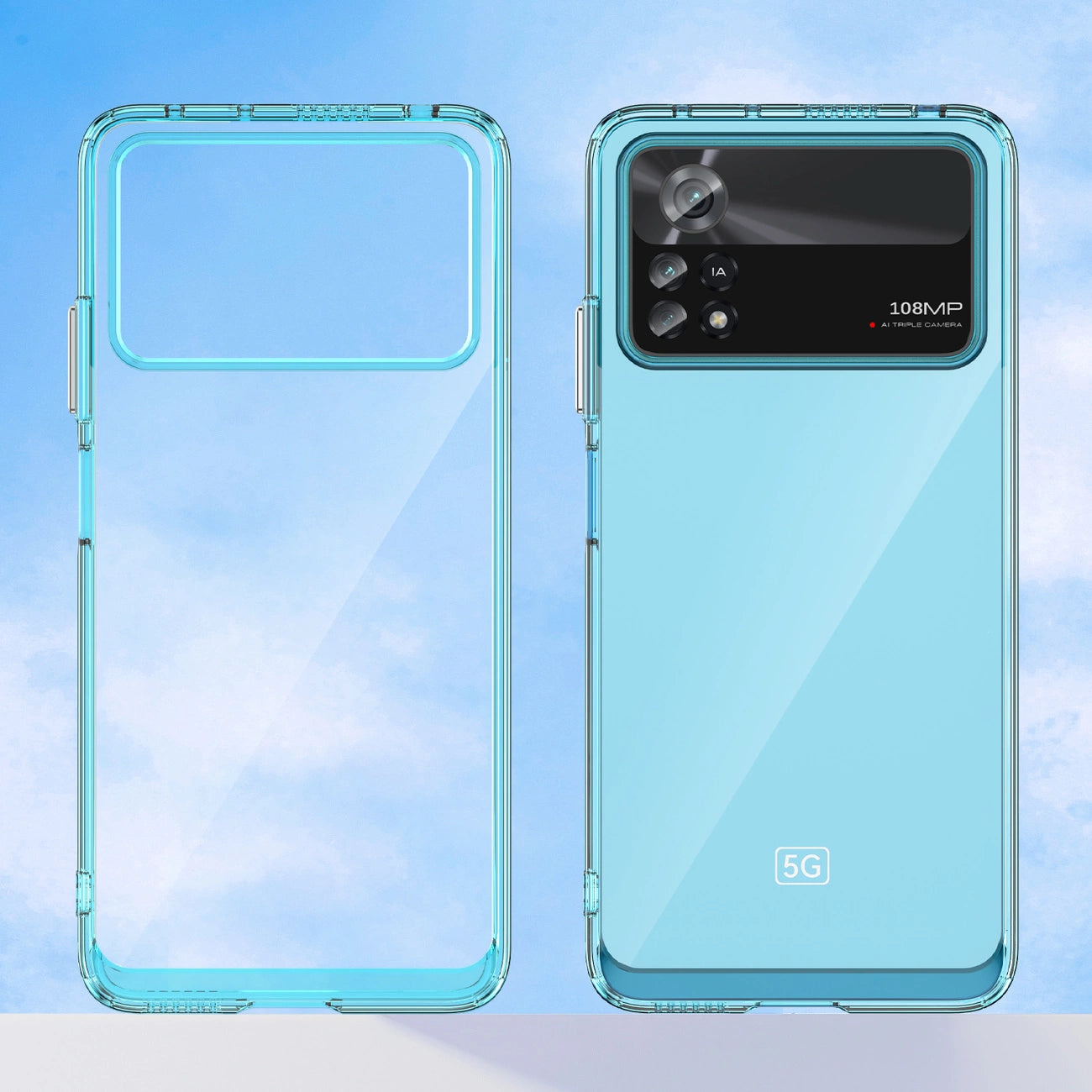 Outer Space Case for Xiaomi Poco X4 Pro 5G cover with a flexible frame blue_12