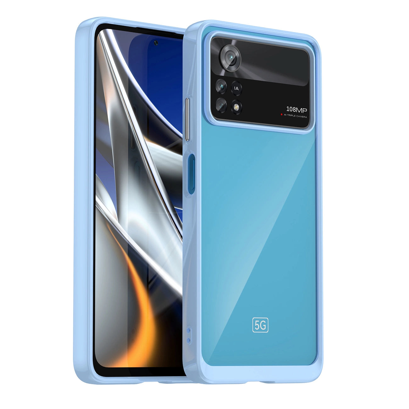 Outer Space Case for Xiaomi Poco X4 Pro 5G cover with a flexible frame blue_13
