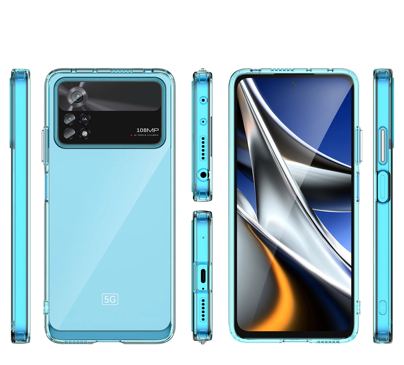 Outer Space Case for Xiaomi Poco X4 Pro 5G cover with a flexible frame blue_6