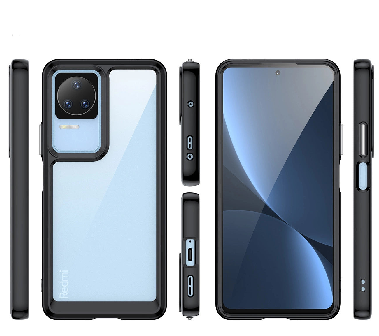 Outer Space Case for Xiaomi Poco F4 5G cover with a flexible frame blue_6