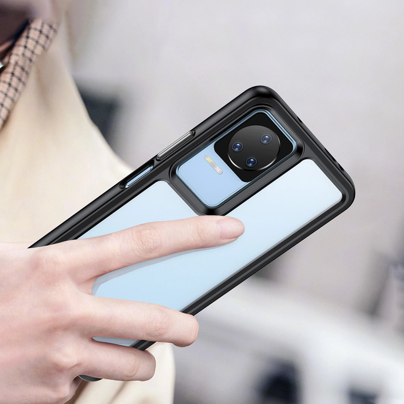 Outer Space Case for Xiaomi Poco F4 5G cover with a flexible frame blue_8