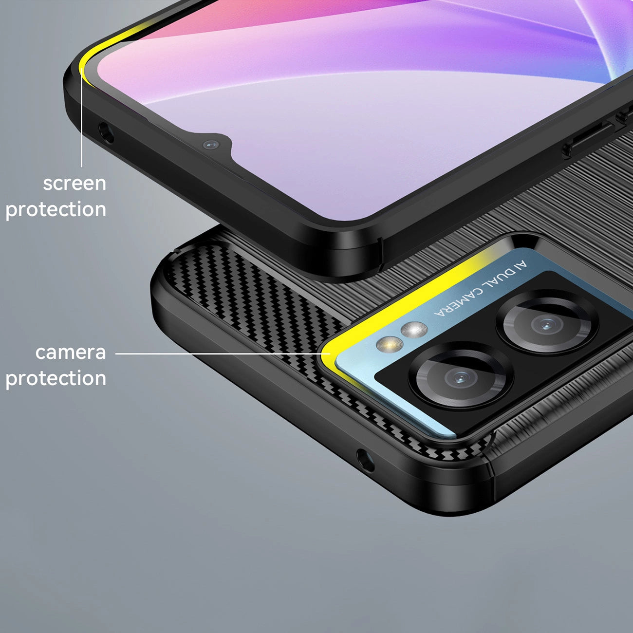 Carbon Case for Xiaomi Poco F4 5G flexible silicone carbon cover black_12