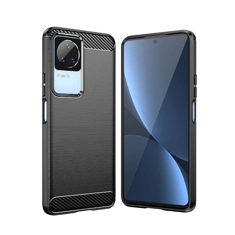 Carbon Case for Xiaomi Poco F4 5G flexible silicone carbon cover black_3