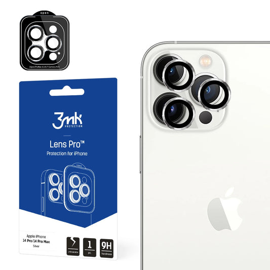 Camera Glass for iPhone 14 Pro Max / 14 Pro 9H for 3mk Lens Protection Pro Series Lens - Silver_0