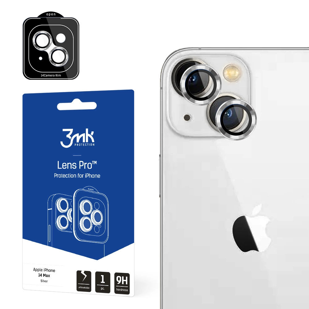 Camera glass for iPhone 14 Plus 9H for 3mk Lens Protection Pro series lens - silver_0
