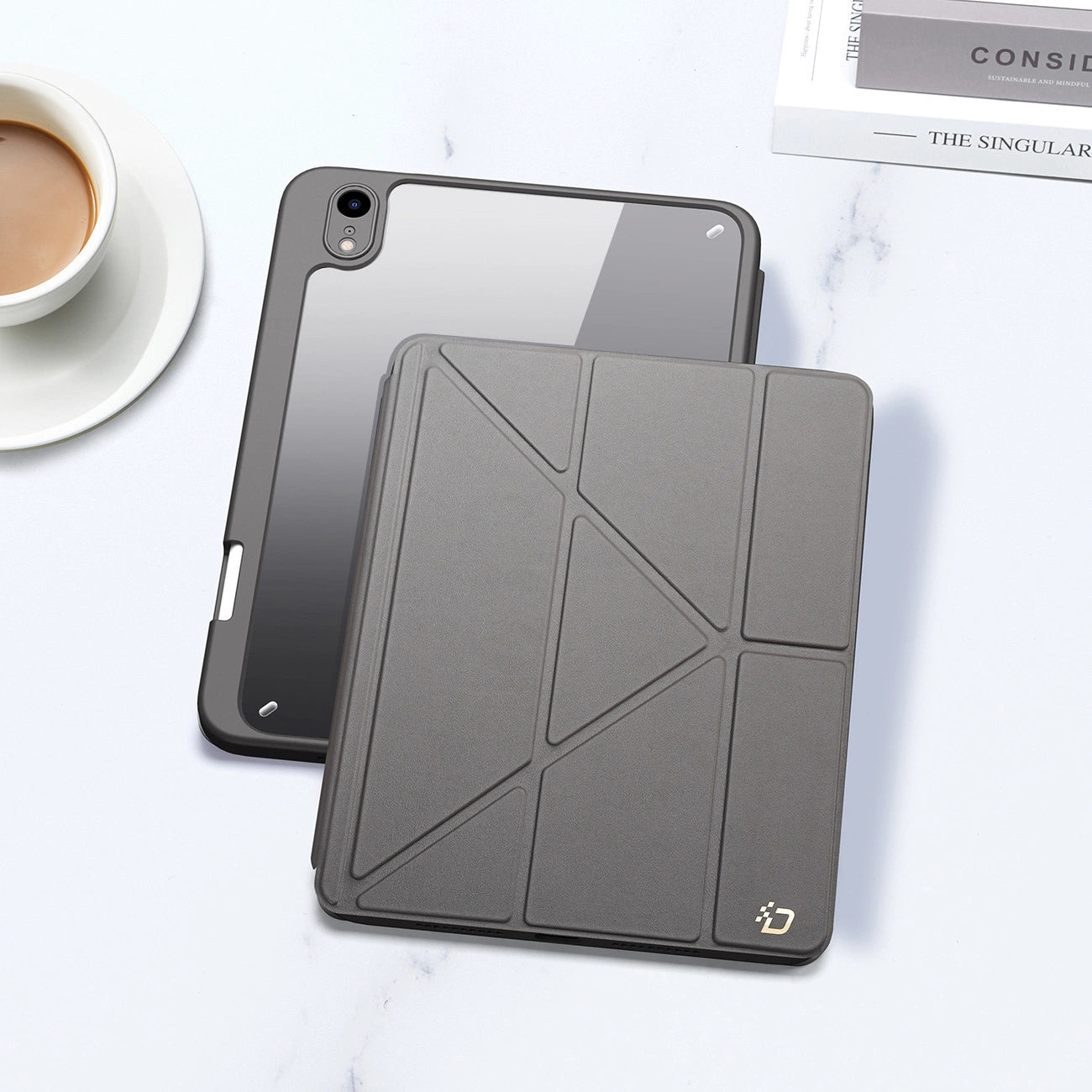 Dux Ducis Magi case for iPad mini 2021 smart cover with stand and storage for Apple Pencil gray_11