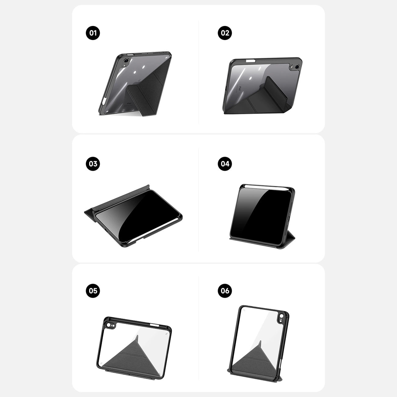 Dux Ducis Magi case for iPad mini 2021 smart cover with stand and storage for Apple Pencil gray_16