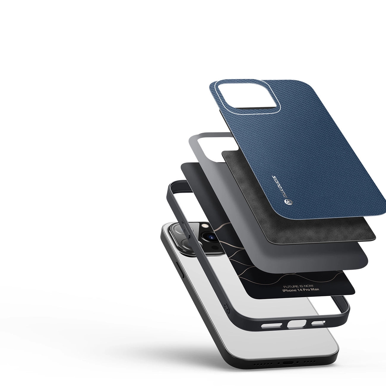 Dux Ducis Fino case cover iPhone 14 Pro Max blue nylon_1
