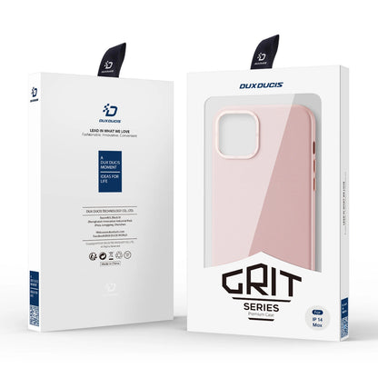 Dux Ducis Grit Leather Case for iPhone 14 Plus Elegant Faux Leather Cover (MagSafe Compatible) Pink_4