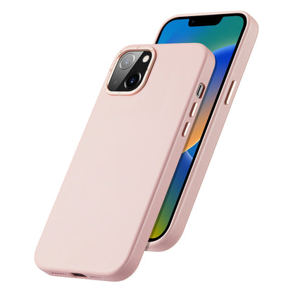 Dux Ducis Grit Leather Case for iPhone 14 Plus Elegant Faux Leather Cover (MagSafe Compatible) Pink_1