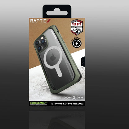 Raptic X-Doria Secure Case for iPhone 14 Pro Max with MagSafe armored cover green_5