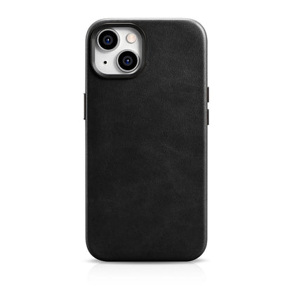 iCarer Oil Wax Premium Leather Case iPhone 14 Plus Magnetic Leather Case with MagSafe Black (WMI14220703-BK)_0
