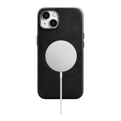 iCarer Oil Wax Premium Leather Case iPhone 14 Plus Magnetic Leather Case with MagSafe Black (WMI14220703-BK)_14
