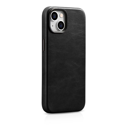 iCarer Oil Wax Premium Leather Case iPhone 14 Plus Magnetic Leather Case with MagSafe Black (WMI14220703-BK)_4