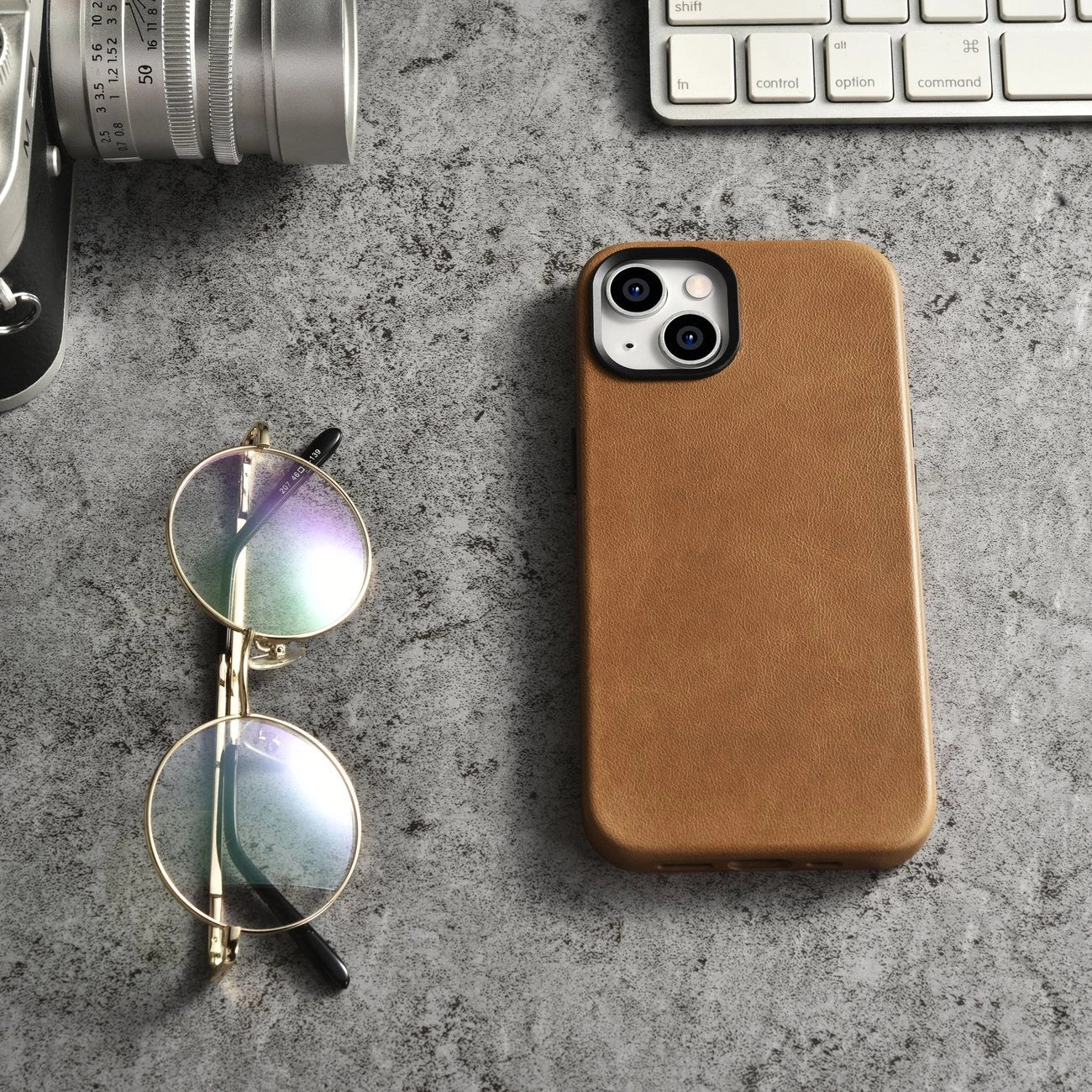 iCarer Oil Wax Premium Leather Case iPhone 14 Plus Magnetic Leather Case with MagSafe Brown (WMI14220703-TN)_11