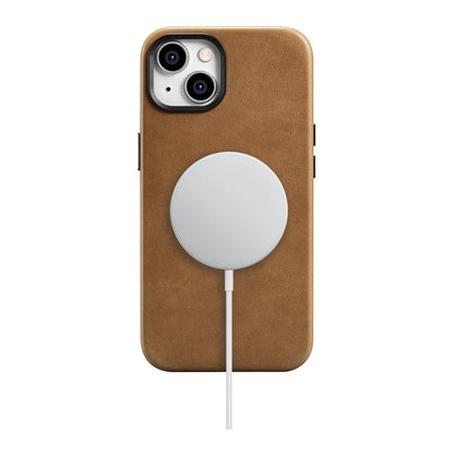 iCarer Oil Wax Premium Leather Case iPhone 14 Plus Magnetic Leather Case with MagSafe Brown (WMI14220703-TN)_16