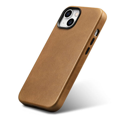 iCarer Oil Wax Premium Leather Case iPhone 14 Plus Magnetic Leather Case with MagSafe Brown (WMI14220703-TN)_3