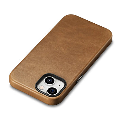 iCarer Oil Wax Premium Leather Case iPhone 14 Plus Magnetic Leather Case with MagSafe Brown (WMI14220703-TN)_6