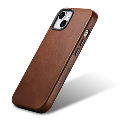 iCarer Oil Wax Premium Leather Case iPhone 14 Plus Magnetic Leather Case with MagSafe Brown (WMI14220703-RB)_3