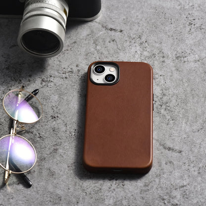 iCarer Oil Wax Premium Leather Case iPhone 14 Plus Magnetic Leather Case with MagSafe Brown (WMI14220703-RB)_4