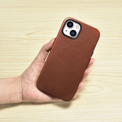 iCarer Oil Wax Premium Leather Case iPhone 14 Plus Magnetic Leather Case with MagSafe Brown (WMI14220703-RB)_8