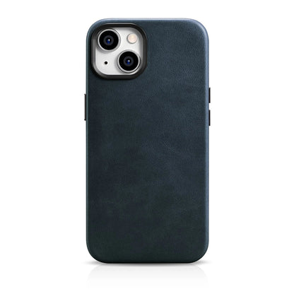 iCarer Oil Wax Premium Leather Case iPhone 14 Plus Magnetic Leather Case with MagSafe Dark Blue (WMI14220703-BU)_0