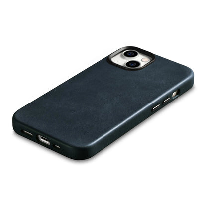 iCarer Oil Wax Premium Leather Case iPhone 14 Plus Magnetic Leather Case with MagSafe Dark Blue (WMI14220703-BU)_9