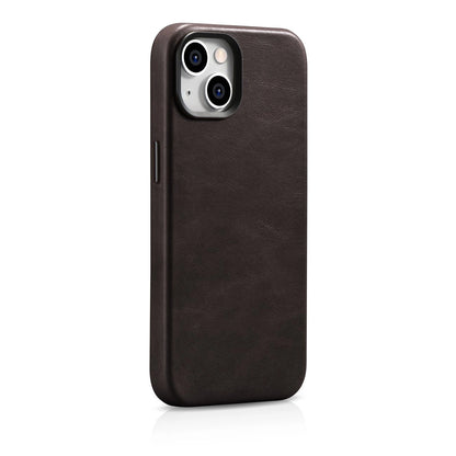 iCarer Oil Wax Premium Leather Case iPhone 14 Plus Magnetic Leather Case with MagSafe Brown (WMI14220703-BN)_5