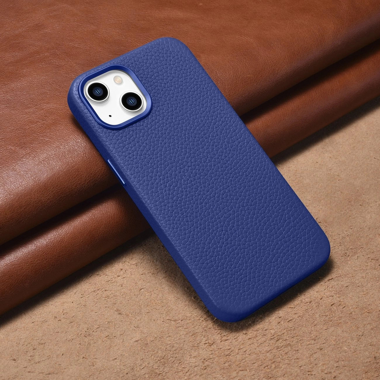 iCarer Litchi Premium Leather Case iPhone 14 Magnetic Leather Case with MagSafe Dark Blue (WMI14220709-DB)_13