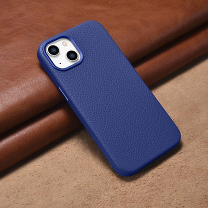 iCarer Litchi Premium Leather Case iPhone 14 Magnetic Leather Case with MagSafe Dark Blue (WMI14220709-DB)_13