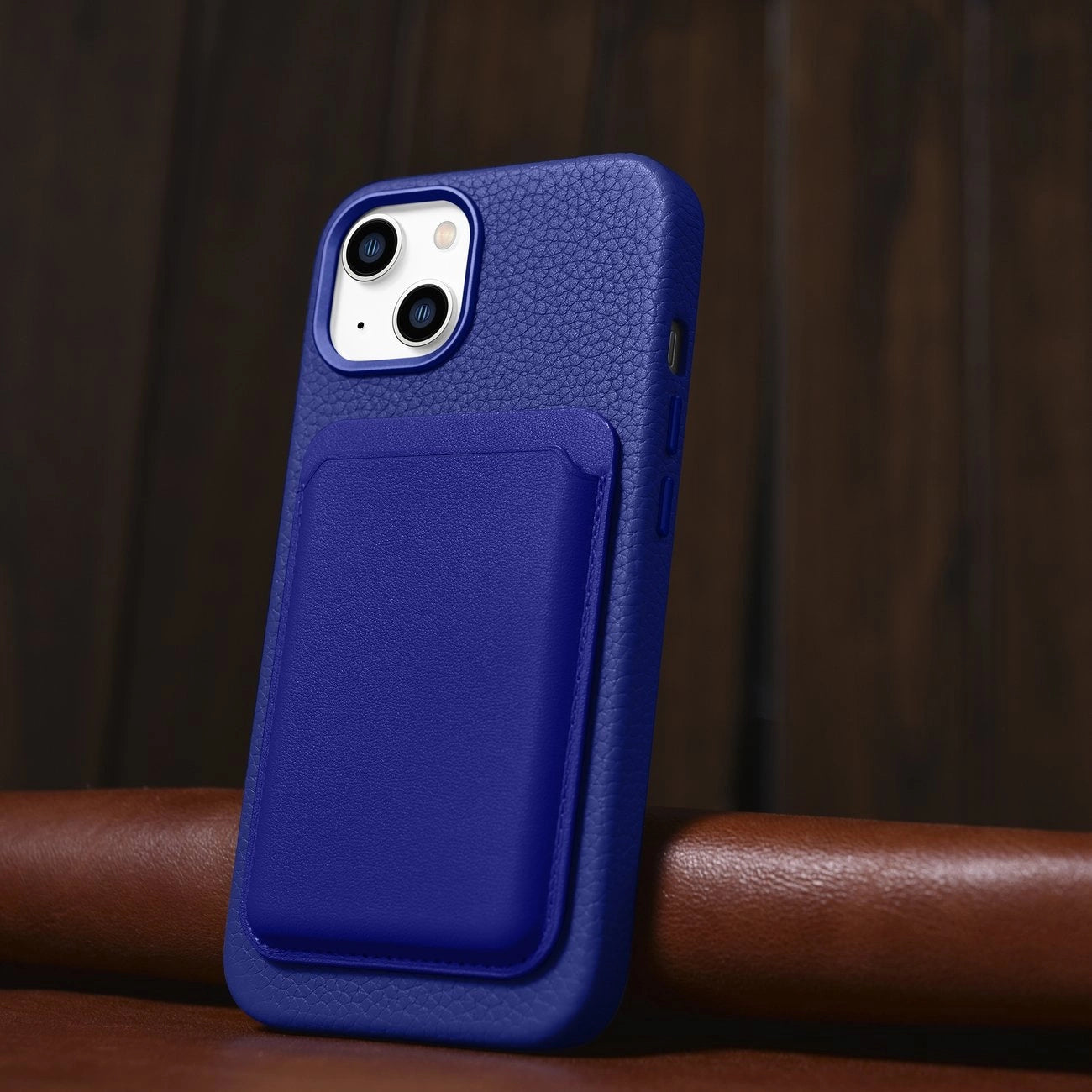 iCarer Litchi Premium Leather Case iPhone 14 Magnetic Leather Case with MagSafe Dark Blue (WMI14220709-DB)_14