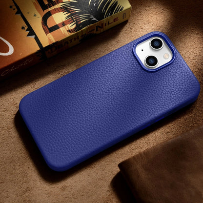 iCarer Litchi Premium Leather Case iPhone 14 Magnetic Leather Case with MagSafe Dark Blue (WMI14220709-DB)_15