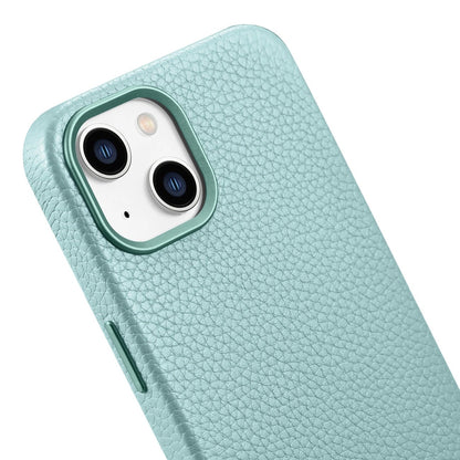 iCarer Litchi Premium Leather Case iPhone 14 Magnetic Leather Case with MagSafe Green (WMI14220709-GN)_9