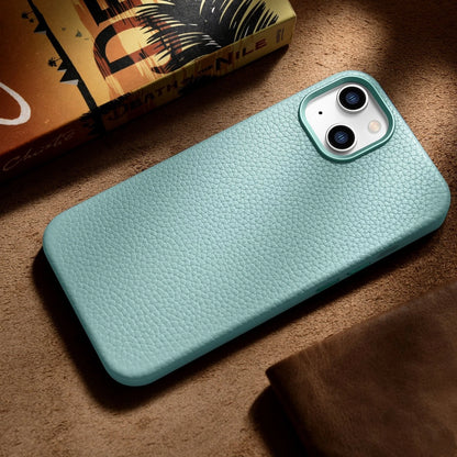 iCarer Litchi Premium Leather Case iPhone 14 Magnetic Leather Case with MagSafe Green (WMI14220709-GN)_15
