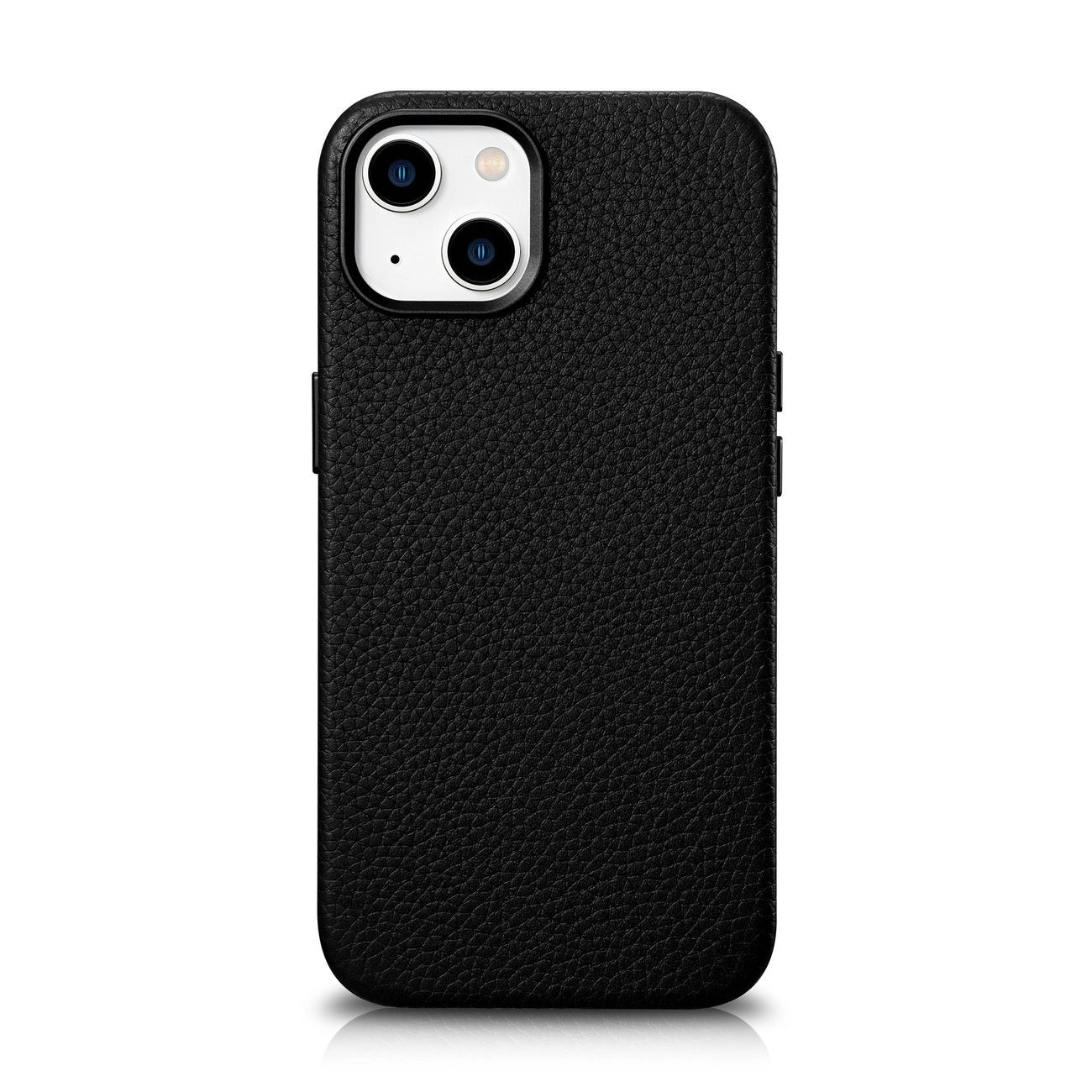 iCarer Litchi Premium Leather Case iPhone 14 Plus Magnetic Leather Case with MagSafe Black (WMI14220711-BK)_0