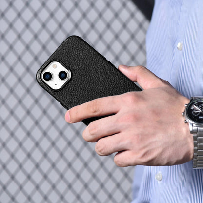 iCarer Litchi Premium Leather Case iPhone 14 Plus Magnetic Leather Case with MagSafe Black (WMI14220711-BK)_20