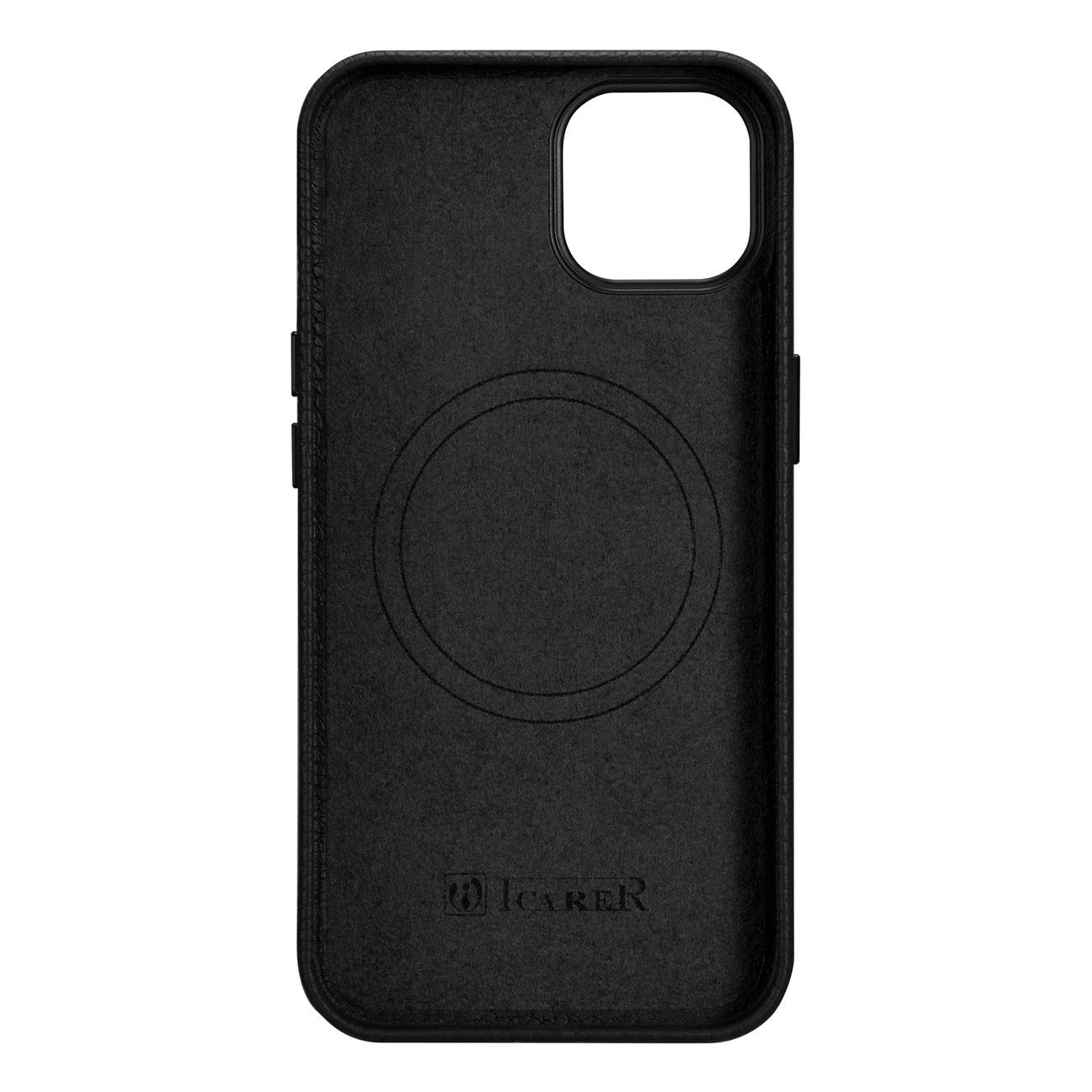 iCarer Litchi Premium Leather Case iPhone 14 Plus Magnetic Leather Case with MagSafe Black (WMI14220711-BK)_2