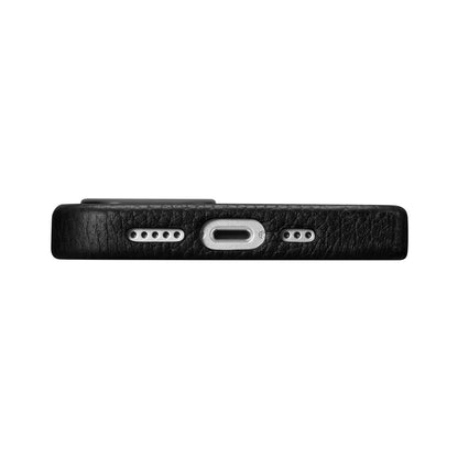 iCarer Litchi Premium Leather Case iPhone 14 Plus Magnetic Leather Case with MagSafe Black (WMI14220711-BK)_4