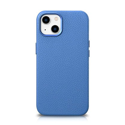 iCarer Litchi Premium Leather Case iPhone 14 Plus Magnetic Leather Case with MagSafe Light Blue (WMI14220711-LB)_0
