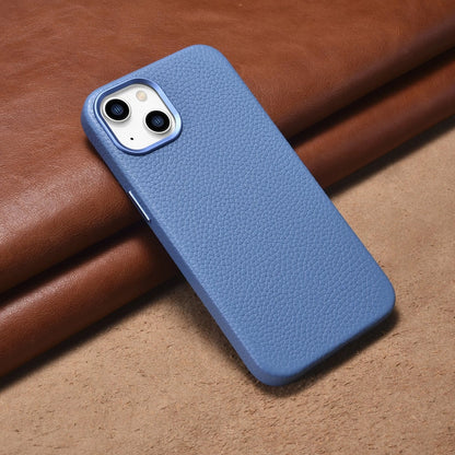 iCarer Litchi Premium Leather Case iPhone 14 Plus Magnetic Leather Case with MagSafe Light Blue (WMI14220711-LB)_12