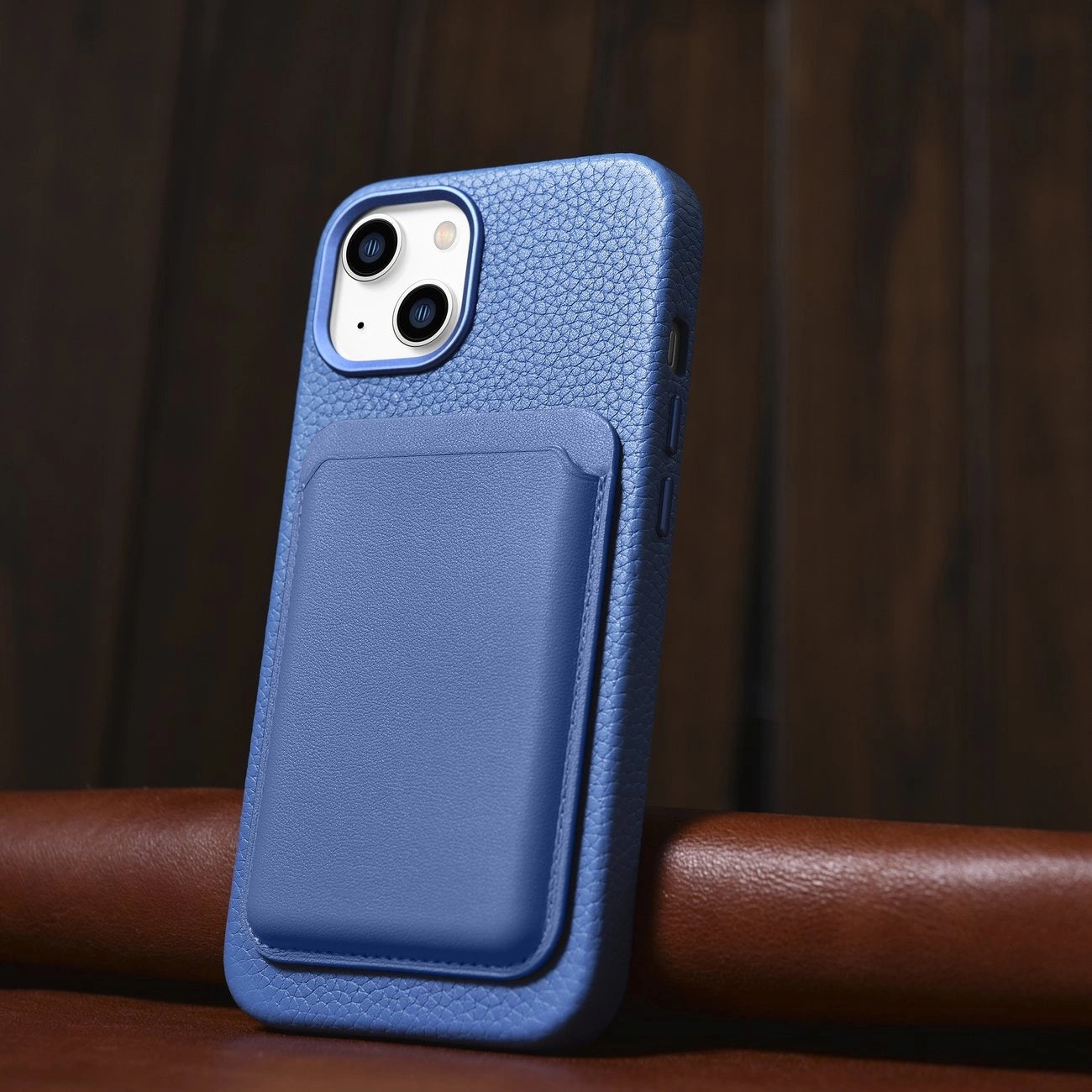 iCarer Litchi Premium Leather Case iPhone 14 Plus Magnetic Leather Case with MagSafe Light Blue (WMI14220711-LB)_14