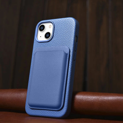 iCarer Litchi Premium Leather Case iPhone 14 Plus Magnetic Leather Case with MagSafe Light Blue (WMI14220711-LB)_14